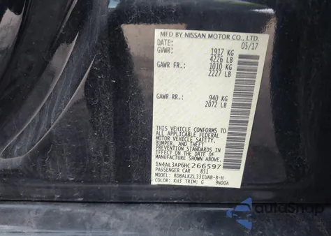 2017 Nissan Altima 2.5 Sv from USA, damaged, VIN 1N4AL3AP6HC266597